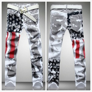 american flag stretch washed bootcut jeans