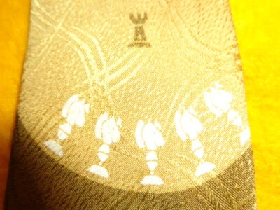 DE COLECCIÓN AÑOS 50 ANTIGUO RETRO ~ CORBATA CAMISA DE VESTIR DE SEDA PARA HOMBRE ~ PIEZAS DE JUEGO DE AJEDREZ ~ 55" Foto 1 de 4