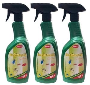 3x 750ml Braeco Insektenspray vertreibend PT 19 Repellent ohne Treibgas - Bild 1 von 3