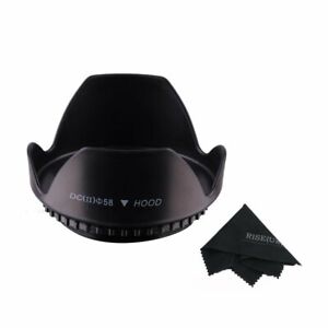 58MM Plastic Standard Crown Petal Tupli Flower Lens Hood for Camera Lens+ cloth