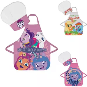 My Little Pony Girls Cook's Apron Set Apron Back Apron 2 Piece Paint - Picture 1 of 4