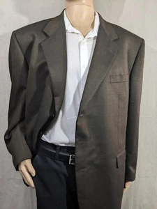 52R Men's Jacket Dark Brown 85/15 Wool/Silk Twill Jean-Baptiste Caumont - Picture 1 of 17