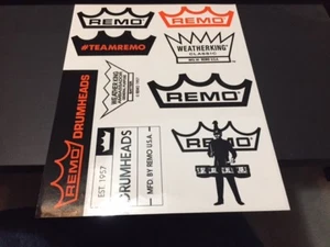 Juego de 9 pegatinas personalizadas de cabezales de tambor Remo - Imagen 1 de 1