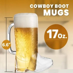 17oz Cowboy Boot Cups Mug For Western Themed Rodeo And Birthday Party - Picture 1 of 7
