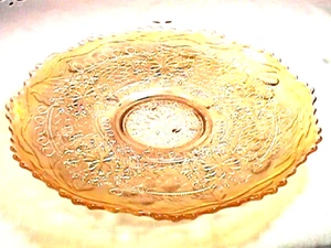 "LEAF CHAIN" YELLOW 9 3/8" PLATE FINEST COLOR EVER SUPER CARNIVAL BY: FENTON - Picture 1 of 13
