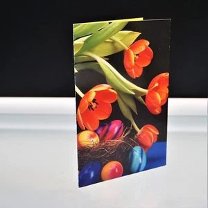 Happy Easter Greeting Card Easter Eggs Tulips Kris Coppieters Artwork - Picture 1 of 5