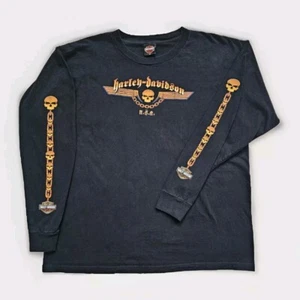 De colección Harley Davidson Holoubek 2XL Negro Manga Larga Calavera Cadenas Chandler AZ - Imagen 1 de 10