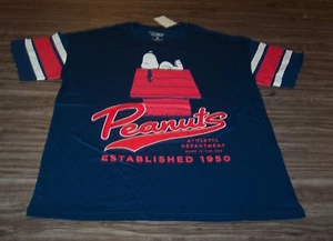 Vintage Style Peanuts SNOOPY Embroidered Est. 1950 T-Shirt MENS MEDIUM NEW - Picture 1 of 5