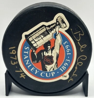 BOBBY CLARKE PHILADELPHIA FLYERS FIRMADO STANLEY CUP LOGO DISCO DE HOCKEY "1973-74" Foto 1 de 2