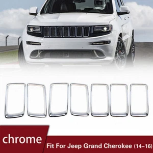 7pcs Silver Front Grille Trim Ring Insert for Jeep Grand Cherokee 2014~2016 Set - Bild 1 von 7