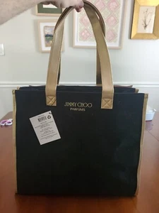 Jimmy Choo Parfums Large Velvet Glitter Gold Tote Bag, NWT New Cool Gift+ - Picture 1 of 4