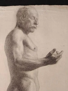 Dessin Au Fusain Charles MARTIN SAUVAIGO  Homme âgé Tampon ÉCOLE NATIONALE  - Foto 1 di 13