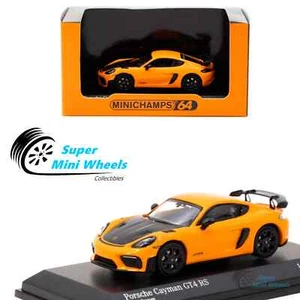 Minichamps x Tarmac Works 1:64 Porsche Cayman GT4 RS Pastel Orange - Picture 1 of 5