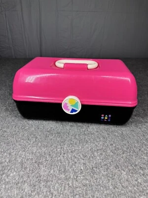 Vintage Pink And Black Caboodle Make Up Case 1980s - Image 1 of 4