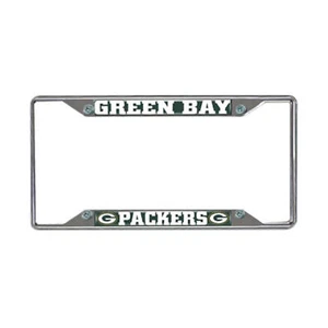 New Football Green Bay Packers Chrome License Plate Frame Metal 12.5" x 6" - Picture 1 of 1