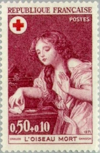 France #YT1701 MNH 1971 Red Cross Greuze Dead Bird [B453] - Picture 1 of 1