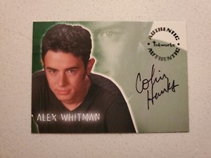 COLIN HANKS 2000 INKWORKS ROSWELL AUTOGRAPH TRADING CARD A3 "ALEX WHITMAN"