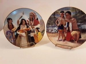 Lote de 2 placas de colección Hamilton orgullosas familias indias ceremonia de nombramiento 91/92 - Imagen 1 de 8