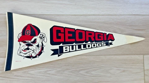 Vintage 1980s Georgia Bulldogs Full-Size Felt Pennant Banner UGA Cover