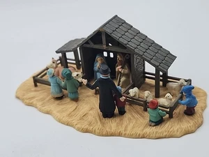 Rare Vintage Enesco 1989 Gilmore Plastic 1.5" Miniature Holiday Village Nativity - Bild 1 von 11