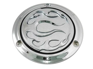 V-Twin 42-0470 Chrome 3-Hole Flame Derby Cover for 70-98 Big Twin Evo - Picture 1 of 1