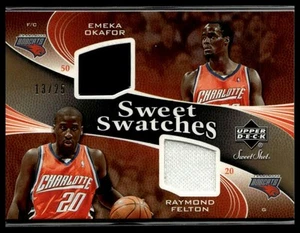 2006-07 Upper Deck #SSD-OF Emeka Okafor Ray Felton Swatches Dual Gold #/25 - Picture 1 of 2
