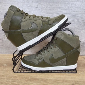 Nike Dunk Sky High Hidden Wedge Trainers Size UK 6 Sky Hi Green Suede Leather - Picture 1 of 17