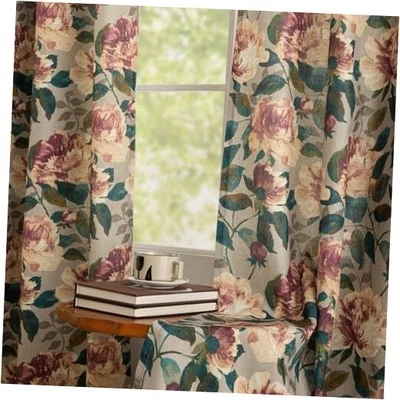  Cortinas florales vintage para salón - 50"W x 84"L (paquete de 2) topo Foto 1 de 4