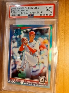 2018 shohei ohtani 180 optic prizm blue rc rookie psa 9 /50 only 50 made - Bild 1 von 6