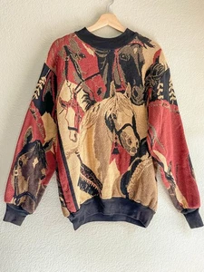 Sugar Street Weavers Pullover Herren Einheitsgröße Pferd Reitsport Western Gobelin - Bild 1 von 7