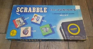 1958 Vintage Scrabble for Juniors Brettspiel Selchow & Righter Co - Bild 1 von 12