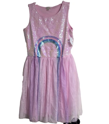 Vestido Tutú Zunie Ombre Niñas Arco Iris Lentejuelas Brillante Tul Volantes Falda XXL 16-18 Foto 1 de 4