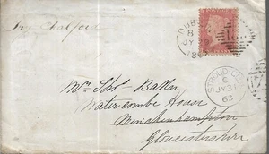 DUBLIN DIAMOND CANCEL ON 1863 QUEEN VICTORIA 1d RED READDRESSED COVER REF 6328 - Bild 1 von 2