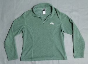 The North Face TNF Women's 1/4 Zip Fleece Long TKA 100 Embroidered Green Size L