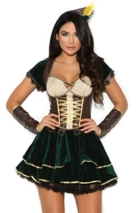 Adorable Archer Costume Robin Hood Velvet Mini Dress Arm Guards Hat 99072 XL - Picture 1 of 4