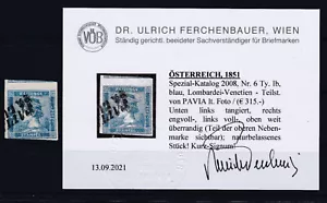 Blauer Merkur GEPRÜFT ANK 6 Type Ib Gestempelt € 380,-- - Bild 1 von 1