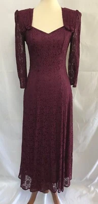 Vestido de fiesta vintage All That Jazz 7/8 rojo encaje rosetas caprichoso romántico años 90 Foto 1 de 4