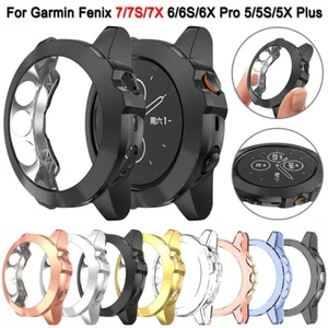 For Garmin Fenix 7 7X 7S 6 6S 6X Pro 5S 5X Smart Watch TPU Case Protector Cover - Picture 1 of 65