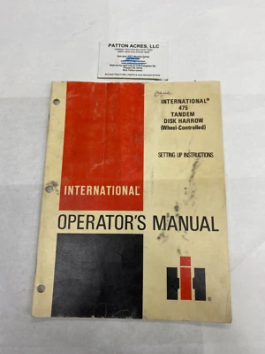 Operator's Manual Set Up for International Harvester 475 Tandem Disk Harrow - Image 1 of 3