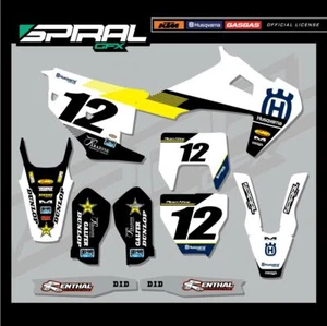 Kit de gráficos MX personalizados Husqvarna TE FE 125 250 350 450 de fábrica 2019 2020 2021 - Imagen 1 de 5