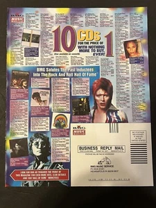 Vtg 1990s BMG Music Club Ad Featuring John Lennon, David Bowie - Picture 1 of 6