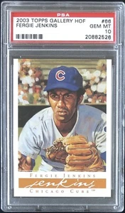 2003 TOPPS GALLERY HOF #66 FERGIE JENKINS PSA 10 GEM MT CUBS ** POP 4 - Picture 1 of 2