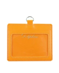 Leather Horizontal ID badge holder with Window and Card Slot size 4.5" X 3" - Picture 1 of 13
