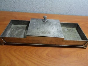 Vintage Sheffield Silver Co. Desk Cigarette Dispenser Box Holder OR Unknown Use - Picture 1 of 22