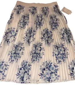 Neu mit Etikett LuLaRoe Large SCHÖNER weiß & blau Blumen Blumen JILL Faltenrock - Bild 1 von 7