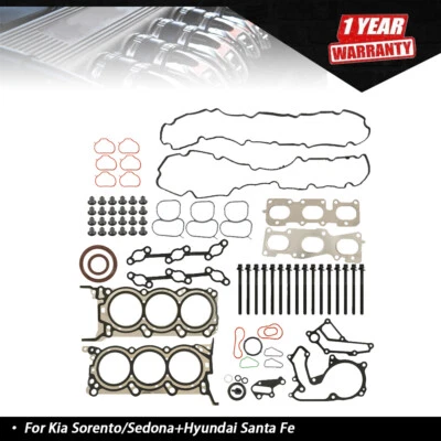 Juego de pernos de junta de culata para Kia Sorento/Sedona+Hyundai Santa Fe 3,3 L V6 2013-2020 Foto 1 de 4