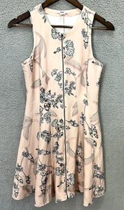 Bar III Fit Flare Dress Women Medium Pink Floral Sleeveless Coquette cottagecore - Picture 1 of 6