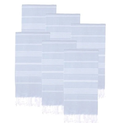 土耳其沙滩毛巾 6 件套 (38 英寸 x 71 英寸) | 100% 棉特大号土耳其毛巾 — 第 1/4 张图片