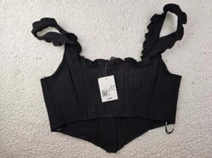 ¡NUEVO CON ETIQUETAS! Camiseta sin mangas FOREVER 21 talla grande negra con corpiño para mujer - Imagen 1 de 3