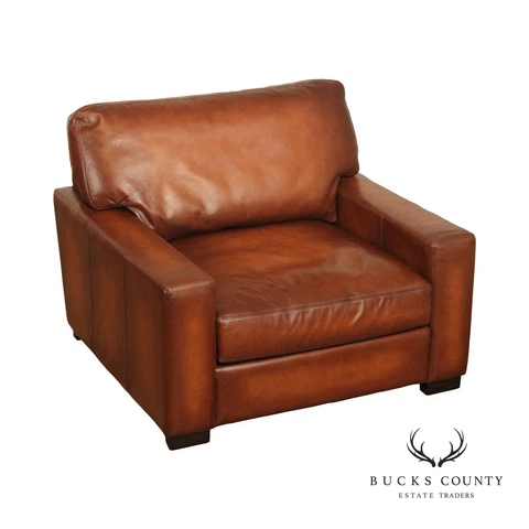 Pottery Barn 'Turner' Square Leather Armchair Cover